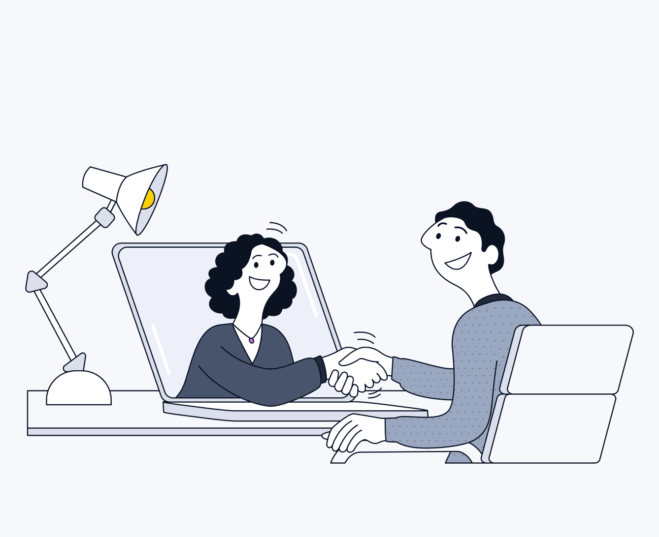 Real estate agent connecting with a client online